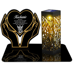 ZNICZ SOLARNY LED WIECZNY PODSTAWKA NA CMENTARZ GRÓB lampka 3D DLA MĘŻA