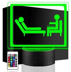 LAMPKA NOCNA LED PSYCHOLOGIA 3D + PILOT prezent URODZINY statuetka