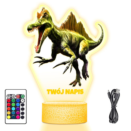 LAMPKA NOCNA LED 3D DINOZAUR JURASSIC prezent dziecka URODZINY statuetka