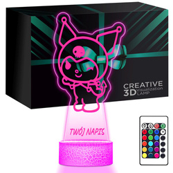 LAMPKA NOCNA LED 3D Kuromi Hello Kitty prezent dziecka URODZINY statuetka