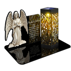 ZNICZ SOLARNY LED WIECZNY NA CMENTARZ GRÓB Anioł w Modlitwie DLA BABCI