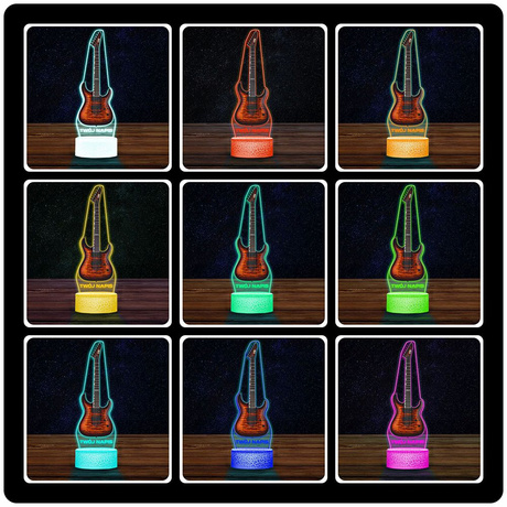 LAMPKA NOCNA LED 3D Gitara Elektryczna dla muzyka prezent dla dziecka URODZINY statuetka + pilot