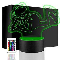 LAMPKA NOCNA KERMIT ŻABA MUPPET 3D + PILOT prezent URODZINY statuetka
