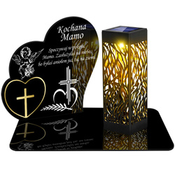 ZNICZ SOLARNY LED WIECZNY PODSTAWKA NA CMENTARZ GRÓB lampka Serce 3D DLA MAMY