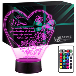 LAMPKA NOCNA LED prezent NA DZIEŃ MAMY MATKI dla mamy teściowej serce