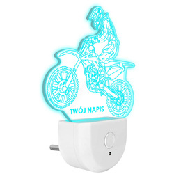 Lampka Nocna LED dla Dzieci Motocross Cross Motor kontaktu gniazdka CZUJNIK