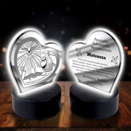 OBRAZEK PAMIĄTKA BIERZMOWANIA PREZENT GRAWER BIERZMOWANIE PERSONALIZACJA