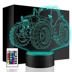 LAMPKA NOCNA Traktor Farma Ciągnik 3D LED + PILOT prezent DZIECKA