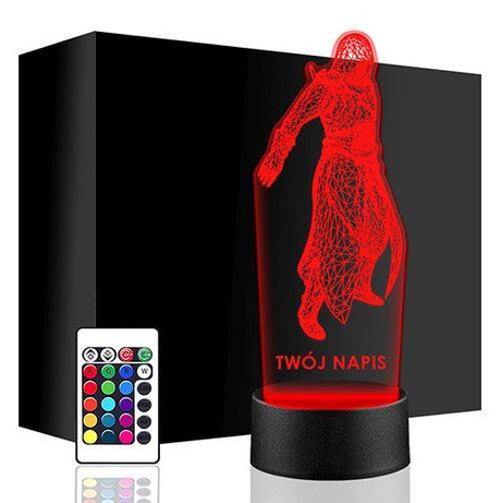 LAMPKA NOCNA LED GRA ASSASSIN'S CREED 3D + PILOT prezent URODZINY statuetka