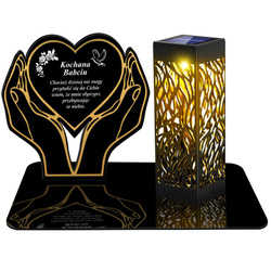 ZNICZ SOLARNY LED WIECZNY PODSTAWKA NA CMENTARZ GRÓB lampka 3D DLA BABCI