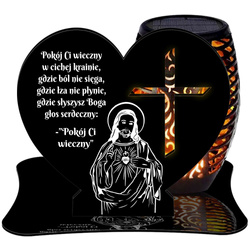 ZNICZ SOLARNY LED WIECZNY PODSTAWKA NA CMENTARZ GRÓB Krzyż EFEKT PŁOMIENIA