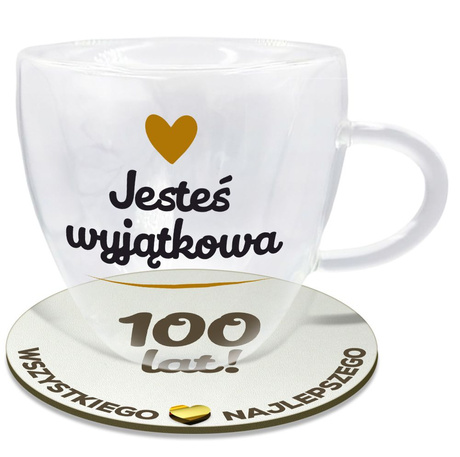 SZKLANKA TERMICZNA SERCE PODKŁADKA PREZENT NA URODZINY DLA DZIEWCZYNY ŻONY