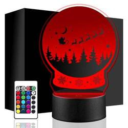 LAMPKA NOCNA LED MIKOŁAJ BOMBKA święta 3D PILOT prezent URODZINY statuetka