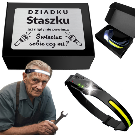 LATARKA CZOŁOWA LED prezent na Dzień Dziadka urodziny święta dla dziadka
