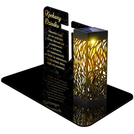 ZNICZ SOLARNY LED WIECZNY PODSTAWKA NA CMENTARZ GRÓB lampka 3D DLA DZIADKA