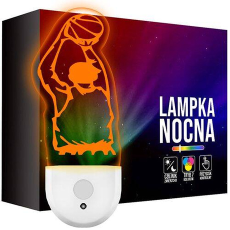 Lampka Nocna LED dla Dzieci KOSZYKÓWKA KOSZYKARZ kontaktu gniazdka CZUJNIK