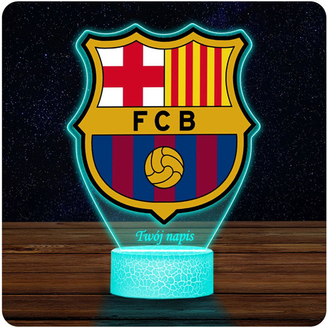 LAMPKA NOCNA LED 3D FC Barcelona Piłka prezent dziecka URODZINY statuetka