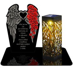 ZNICZ SOLARNY LED WIECZNY PODSTAWKA NA CMENTARZ GRÓB lampka Kwiaty 3D