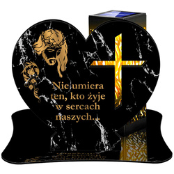 ZNICZ SOLARNY LED WIECZNY PODSTAWKA NA CMENTARZ GRÓB lampka Serce 3D