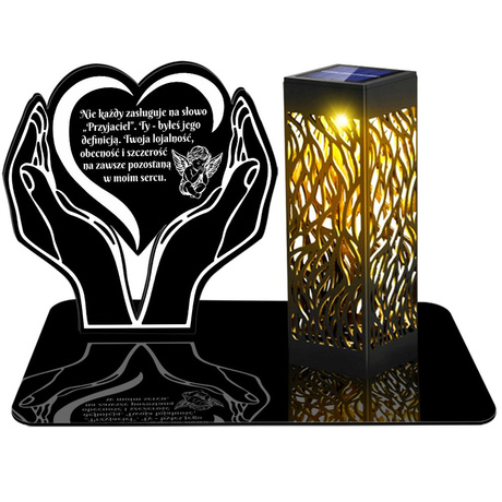 ZNICZ SOLARNY LED WIECZNY PODSTAWKA Serce NA CMENTARZ GRÓB lampka 3D