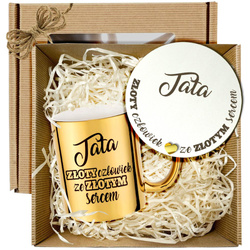 PREZENT DLA TATY OJCA NA DZIEŃ OJCA UPOMINEK TEŚCIA TEŚCIU KUBEK PODSTAWKA