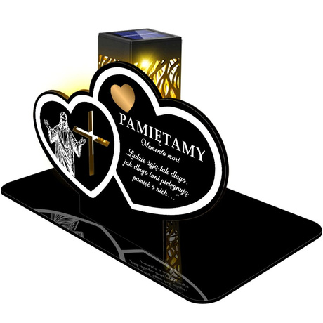 ZNICZ SOLARNY LED WIECZNY PODSTAWKA NA CMENTARZ GRÓB lampka Serce 3D