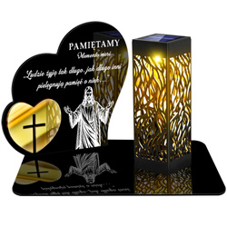 ZNICZ SOLARNY LED WIECZNY PODSTAWKA NA CMENTARZ GRÓB lampka Serce 3D