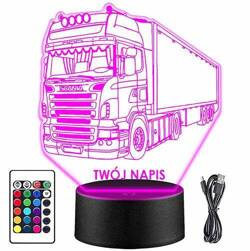 LAMPKA NOCNA LED TIR SCANIA CIĘŻARÓWKA 3D PILOT prezent URODZINY statuetka