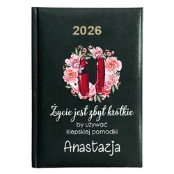 KALENDARZ KSIĄŻKOWY A5 dzienny 2026 ROK TERMINARZ NOTATNIK MAKIJAŻYSTKA