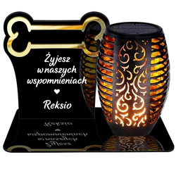 ZNICZ SOLARNY LED Dla Psa Kota Pieska Zwierząt NAGROBEK GRÓB lampka 3D Kość