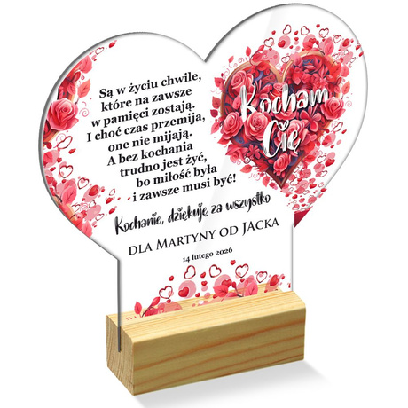 PREZENT DLA DZIEWCZYNY CHŁOPAKA NA WALENTYNKI STATUETKA OBRAZEK SERCE