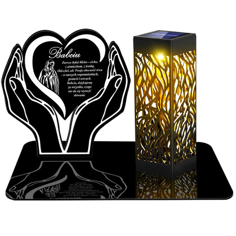 ZNICZ SOLARNY LED WIECZNY PODSTAWKA dla babci NA CMENTARZ GRÓB lampka 3D