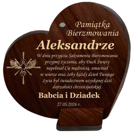 OBRAZEK PAMIĄTKA BIERZMOWANIA PREZENT GRAWER BIERZMOWANIE PERSONALIZACJA
