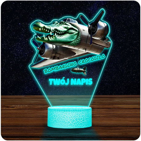 LAMPKA NOCNA LED 3D BOMBARDINO CROCODILO prezent dziecka URODZINY statuetka