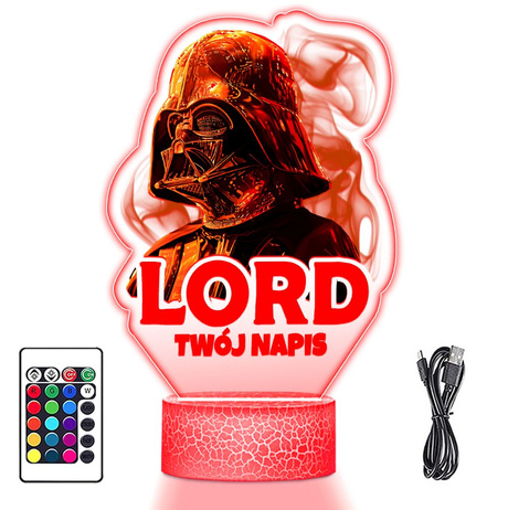 LAMPKA NOCNA LED 3D LORD VADER GWIEZDNE prezent dziecka URODZINY statuetka