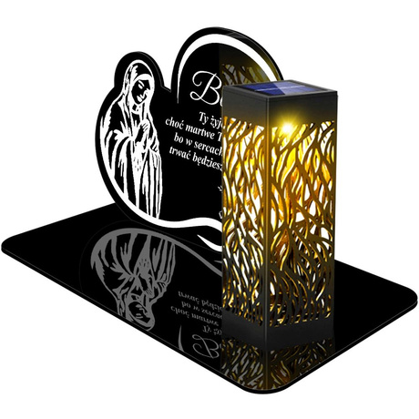 ZNICZ SOLARNY LED WIECZNY PODSTAWKA NA CMENTARZ GRÓB lampka Napis Serce 3D  DLA BABCI