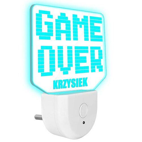 Lampka Nocna LED dla Dzieci GAME OVER GRA do kontaktu gniazdka CZUJNIK