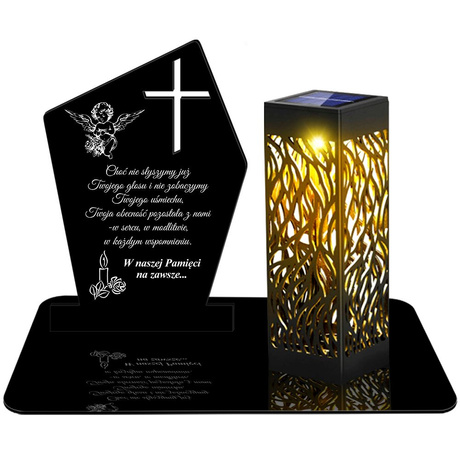 ZNICZ SOLARNY LED WIECZNY PODSTAWKA NA CMENTARZ GRÓB lampka Krzyż 3D 
