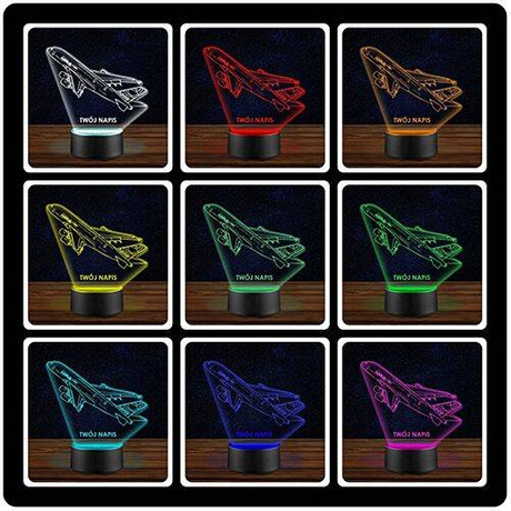 LAMPKA NOCNA LED AIRBUS A380 SAMOLOT 3D + PILOT prezent URODZINY statuetka