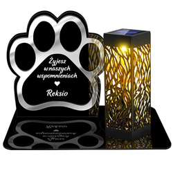 ZNICZ SOLARNY LED Dla Psa Kota Pieska Zwierząt NAGROBEK GRÓB lampka 3D Łapa