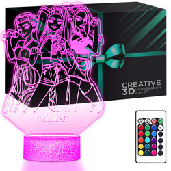 LAMPKA NOCNA LED 3D Imię Huntrix K-pop Łowczynie Demonów Rumi Mira Zoey + PILOT