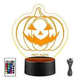LAMPKA NOCNA LED HALLOWEEN DYNIA 3D + PILOT prezent URODZINY statuetka
