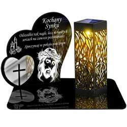 ZNICZ SOLARNY LED WIECZNY PODSTAWKA NA CMENTARZ GRÓB lampka Serce 3D DLA SYNA