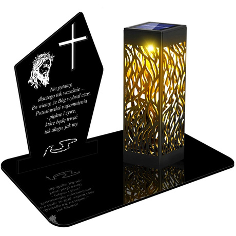 ZNICZ SOLARNY LED WIECZNY PODSTAWKA NA CMENTARZ GRÓB lampka Krzyż 3D 
