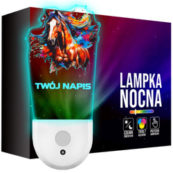 Lampka Nocna LED dla Dziecka KOŃ KONIK ZWIĘRZĘ do kontaktu gniazdka CZUJNIK