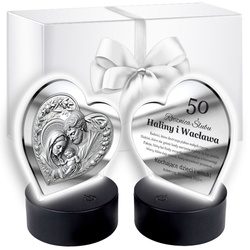 OBRAZEK LED PREZENT NA ROCZNICĘ ŚLUBU JUBILEUSZ 10 20 30 40 50 PAMIĄTKA