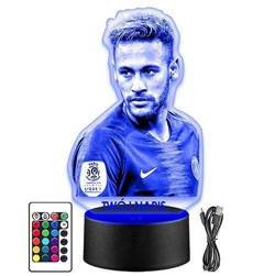 LAMPKA NOCNA LED NEYMAR BRAZYLIA 3D + PILOT prezent URODZINY statuetka