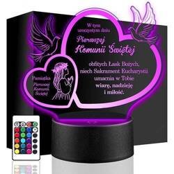 LAMPKA NOCNA LED PREZENT NA KOMUNIĘ ŚWIĘTĄ KOMUNIA PAMIĄTKA STATUETKA obraz