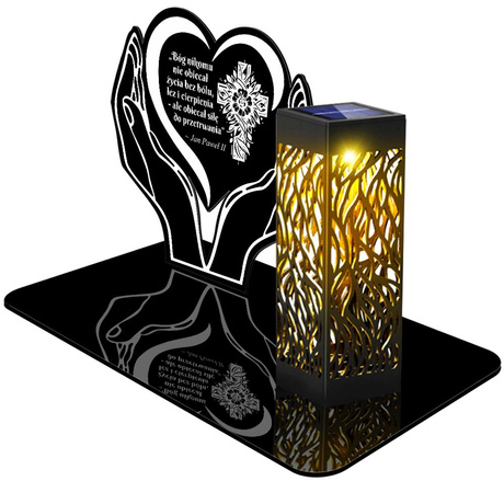 ZNICZ SOLARNY LED WIECZNY PODSTAWKA Serce NA CMENTARZ GRÓB lampka 3D