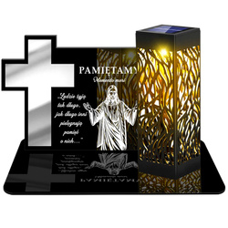 ZNICZ SOLARNY LED WIECZNY PODSTAWKA NA CMENTARZ GRÓB lampka Krzyż 3D DLA MĘŻA
